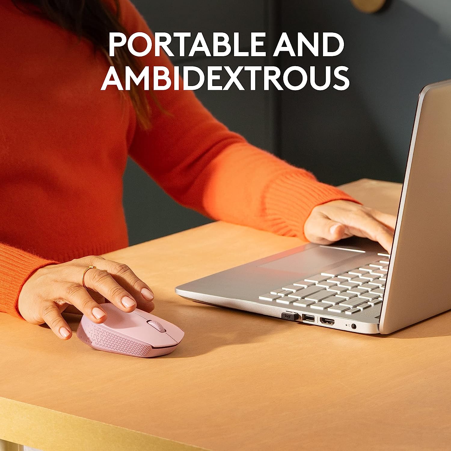 Logitech M170 Wireless Mouse for PC, Mac, Laptop, 2.4 GHz with USB Mini Receiver, Optical Tracking, 12-Months Battery Life, Ambidextrous - Blue Grey