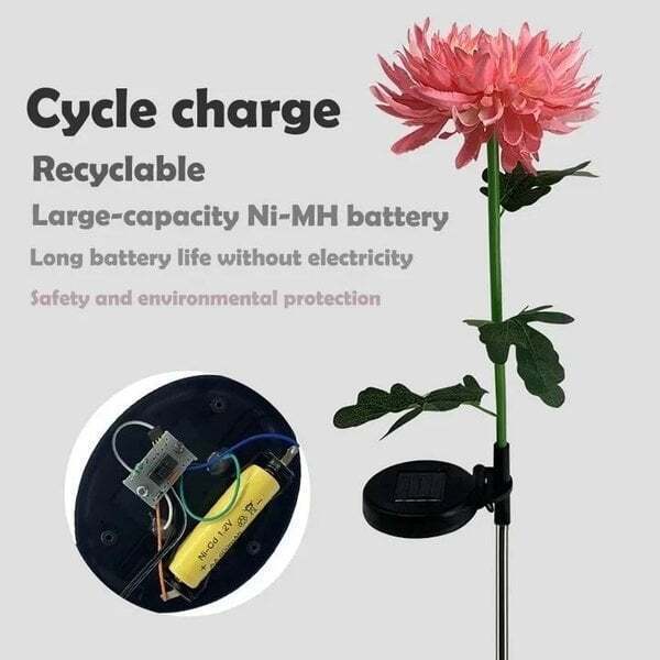 (30% off)-Spring Artificial Chrysanthemum Solar Garden Stake Lights