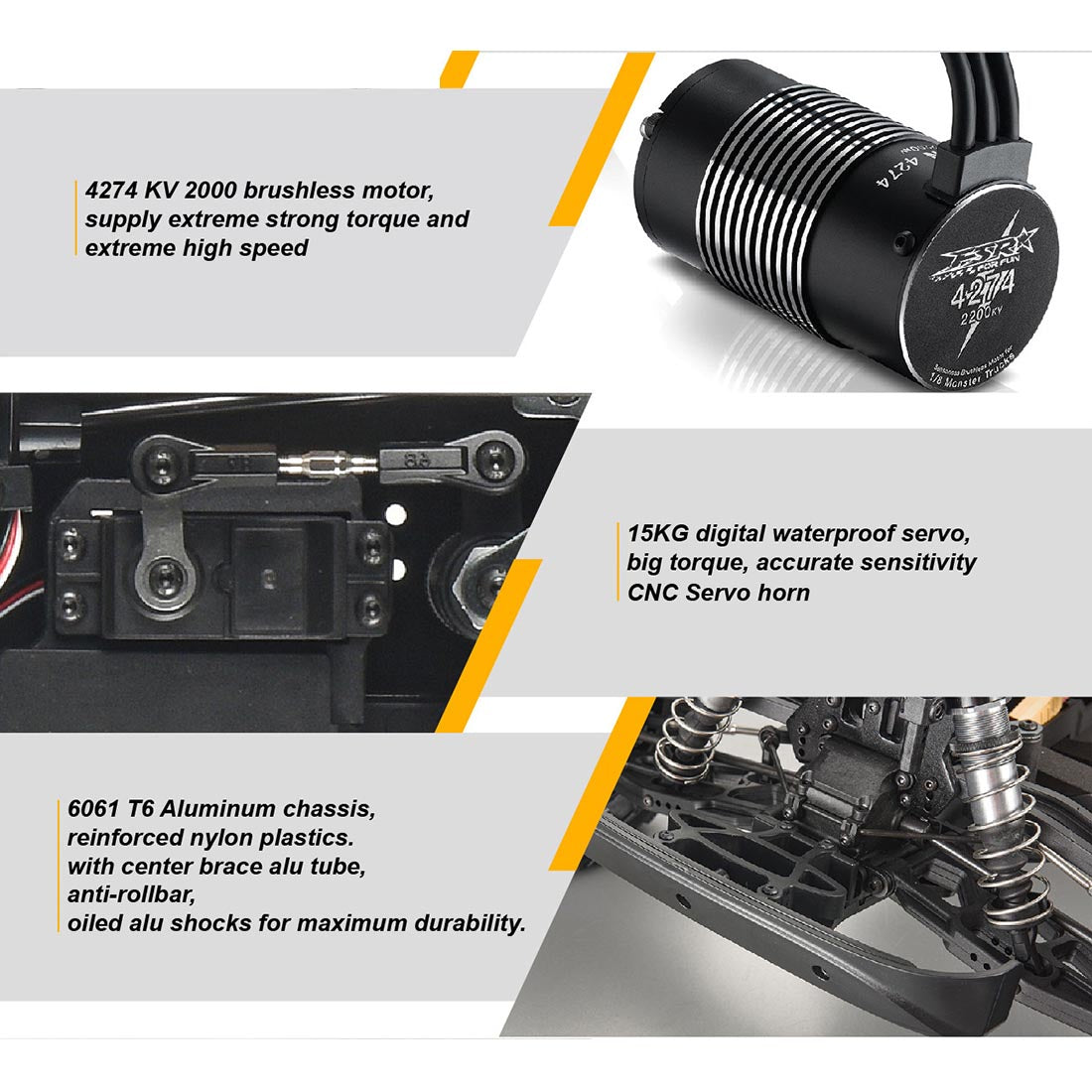 FS Racing TANK 1/8 RC Car 4WD 110KM/H 2.4G RC Electric Racing Off-road Monster Truck Model (RTR Version)