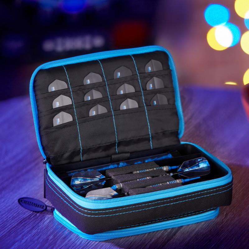 Casemaster Plazma Plus Dart Case Black with Blue Trim and Phone Pocket