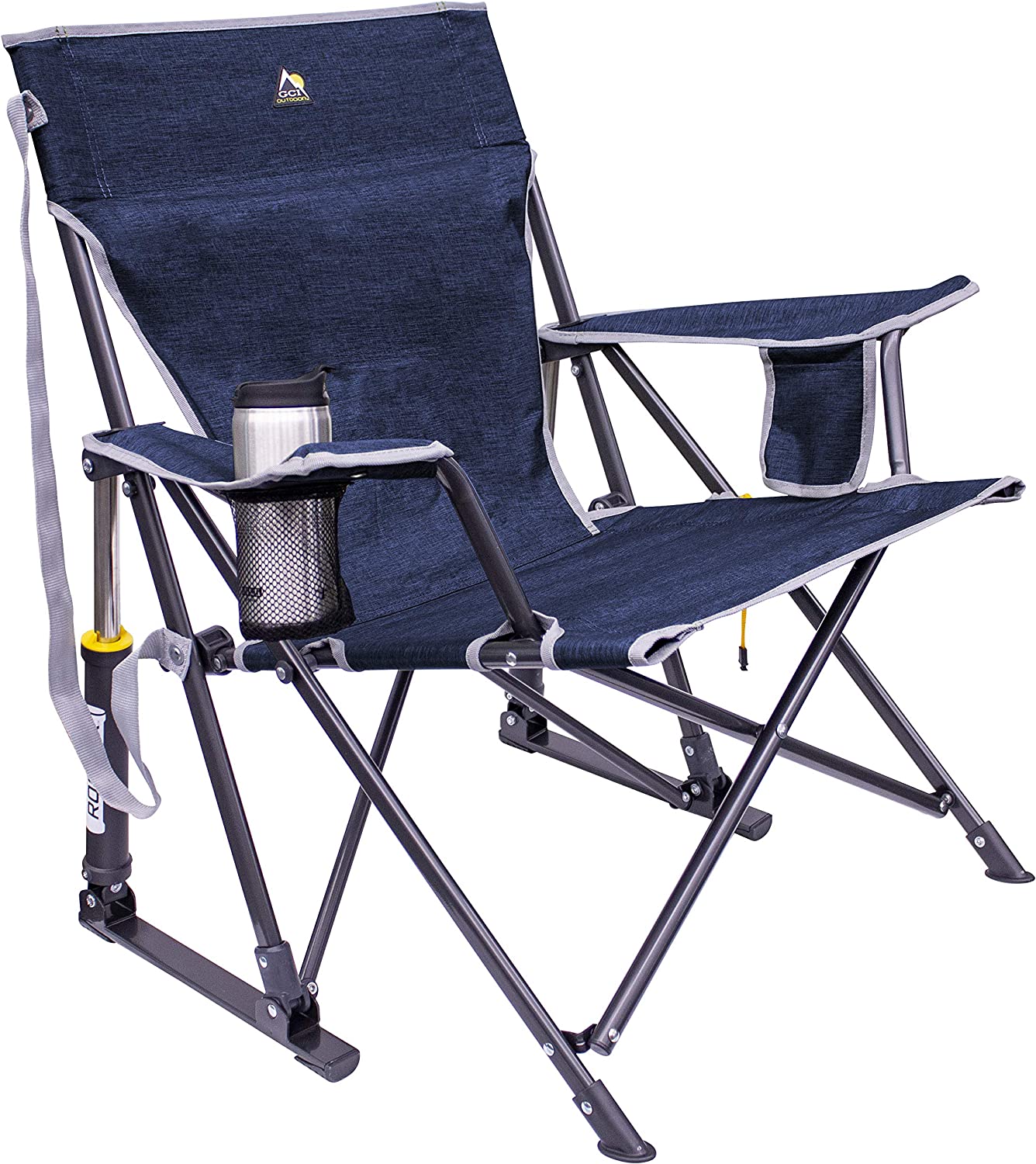 Outdoor Freestyle Rocker Portable Rocking Chair & Outdoor Camping Chair, ergonomic Nylon, Indigo Blue