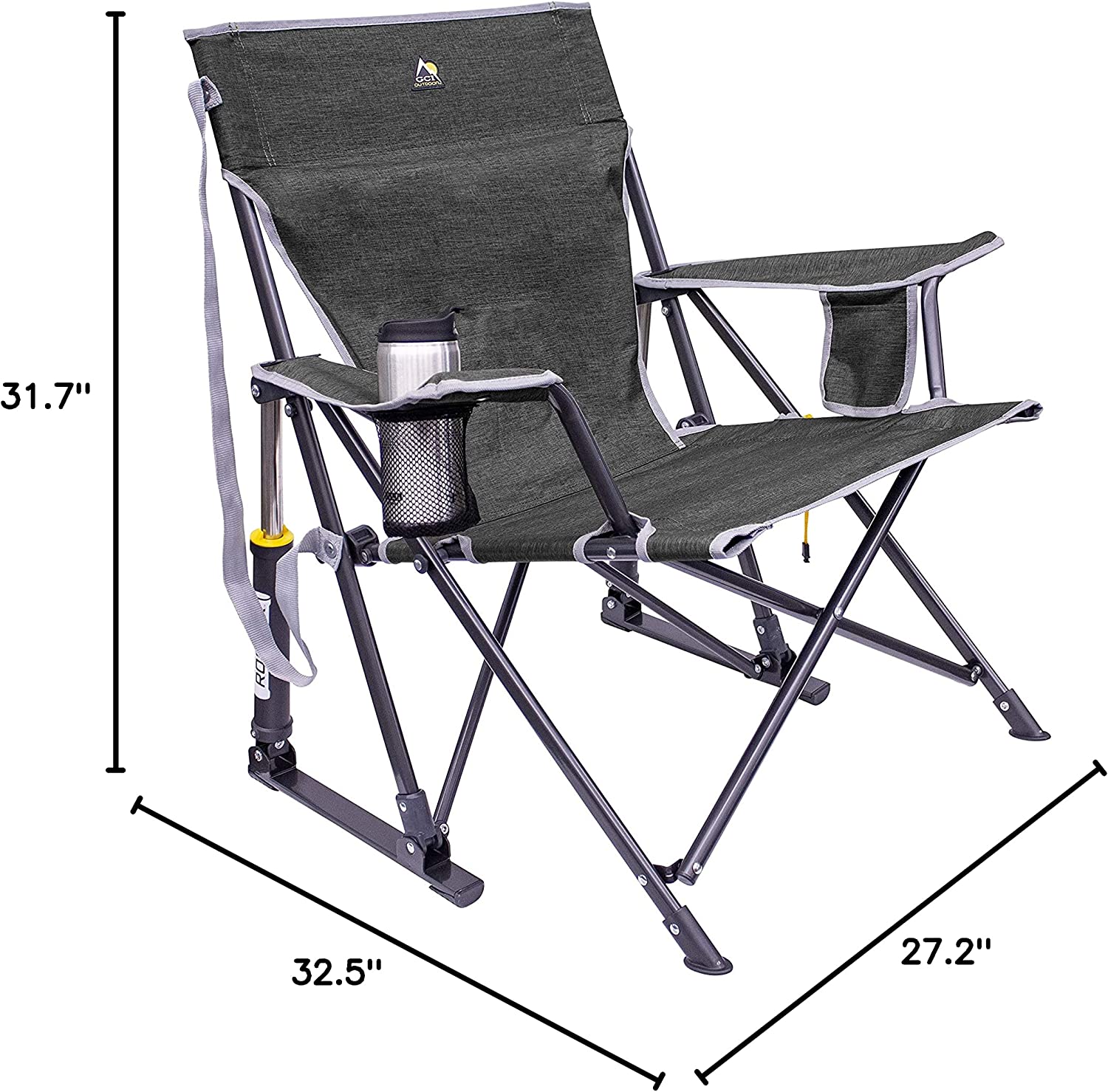 Outdoor Freestyle Rocker Portable Rocking Chair & Outdoor Camping Chair, ergonomic Nylon, Indigo Blue