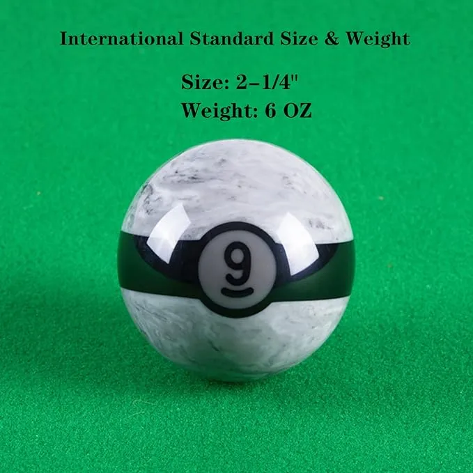 Billiard Ball Pool Balls 2-1/4 Inch Pool Ball Set Made with high-Grade Imported Resin