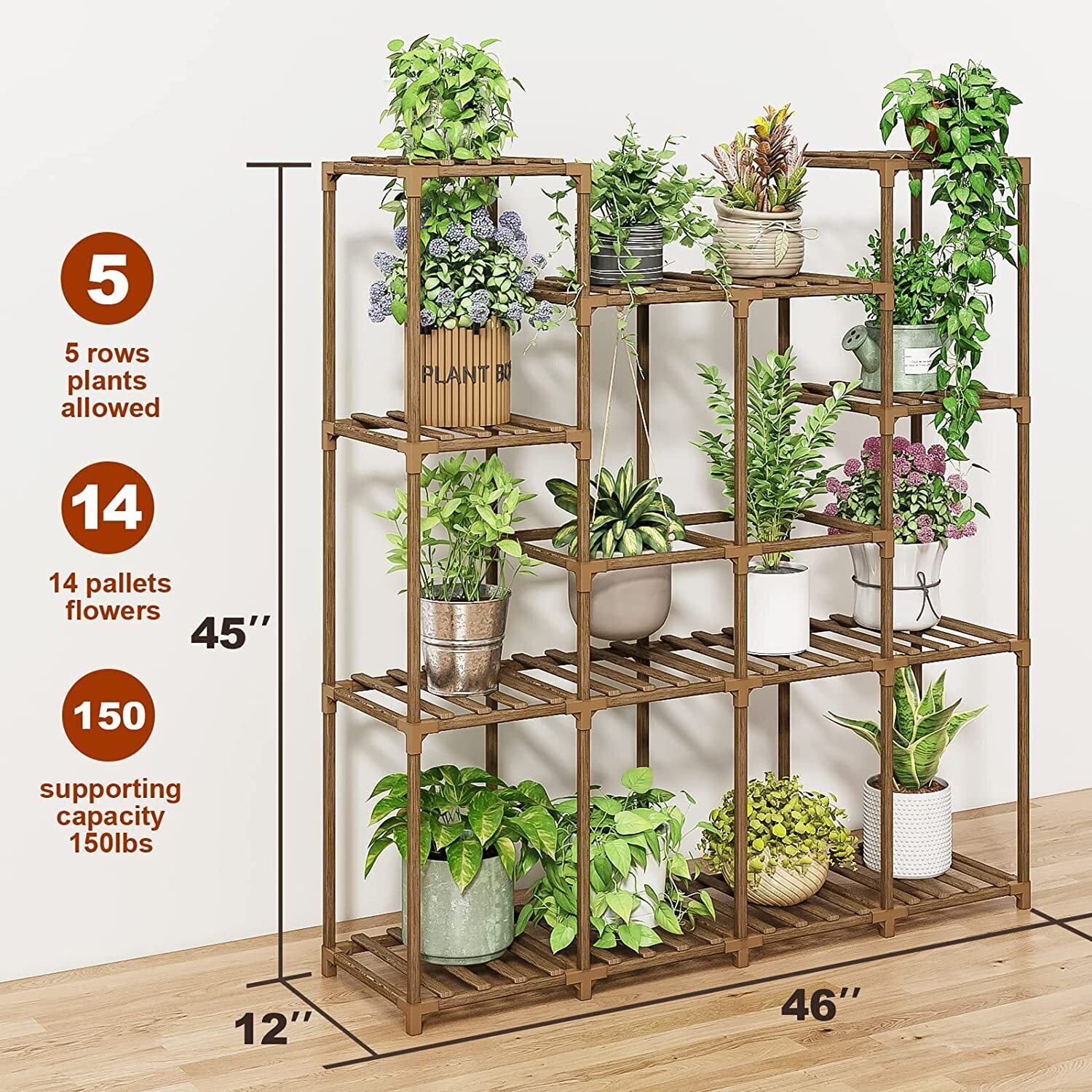 Plant stand indoor plant stand wooden outdoor multi-layer plant stand