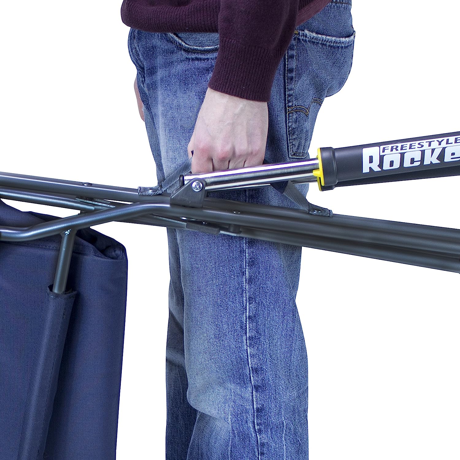 Outdoor Freestyle Rocker Portable Rocking Chair & Outdoor Camping Chair, ergonomic Nylon, Indigo Blue