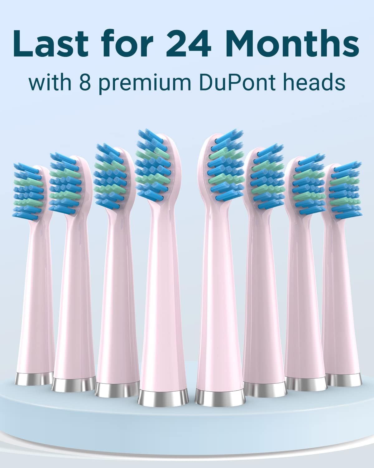 Sonic Electric Toothbrush for Adults - Rechargeable Electric Toothbrushes with 8 Brush Heads, & Travel Case,Teeth Whitening , Power Electric Toothbrush with Holder, Once Charge for 120 Days - H8 Pink