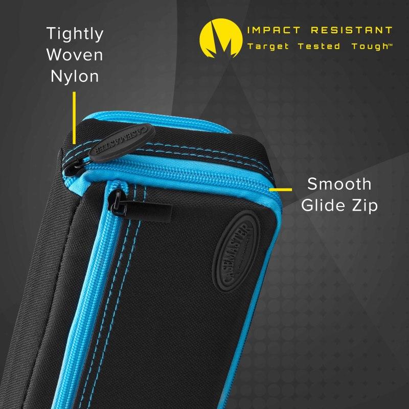 Casemaster Plazma Plus Dart Case Black with Blue Trim and Phone Pocket