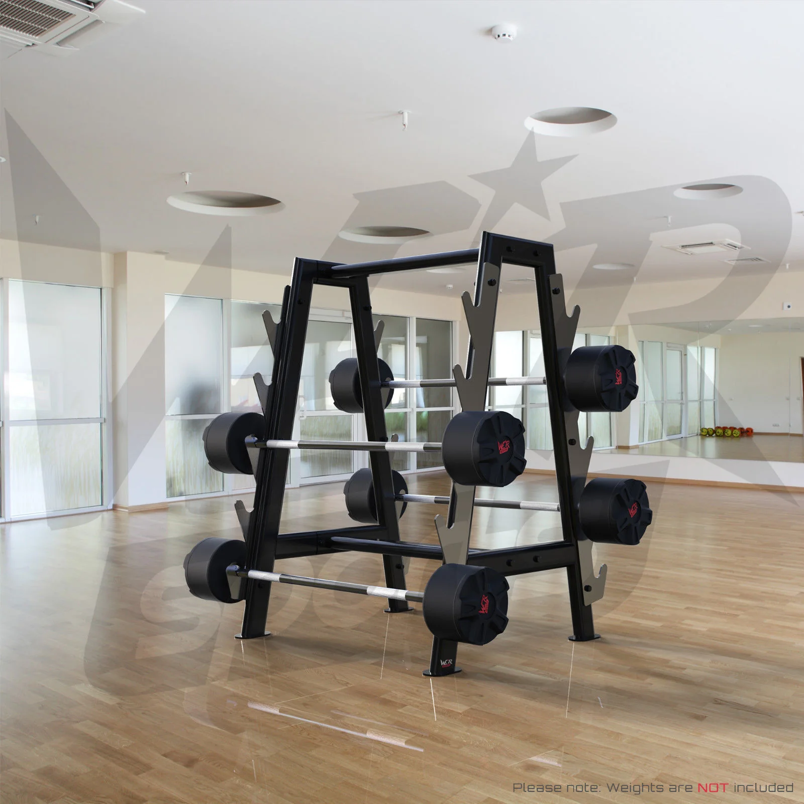 Hex Barbell Bar Storage Rack Stand Holds 10 Bars Gym Weight Rack