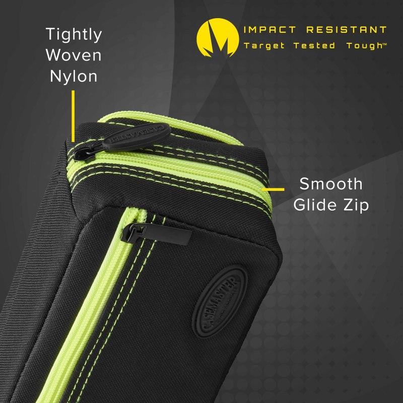 Casemaster Plazma Pro Dart Case Black with Yellow Trim and Phone Pocket