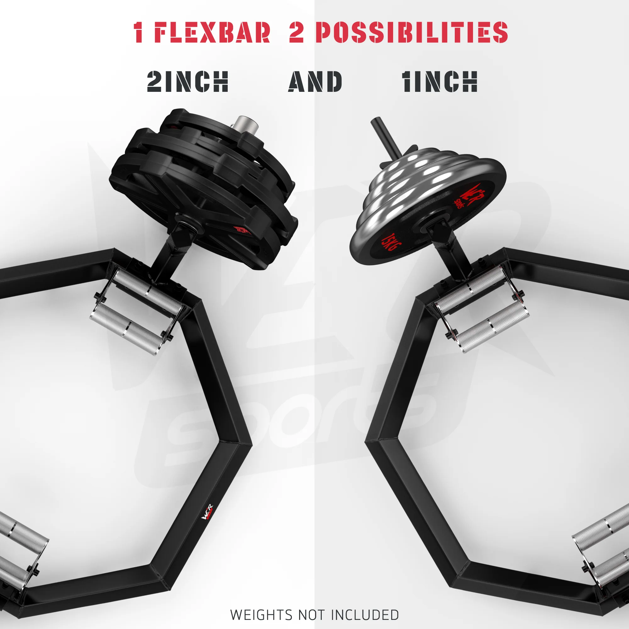 FlexBar Commercial Multi Grip Super Hex Trap Bar Dead Lift & Shrug Bar