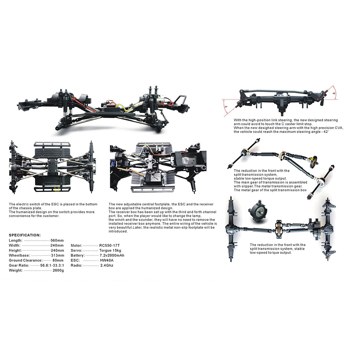 RGT EX86110 1:10 2.4G 4WD All Terrain Electric RC Off-road Vehicle Crawler RC Car - RTR