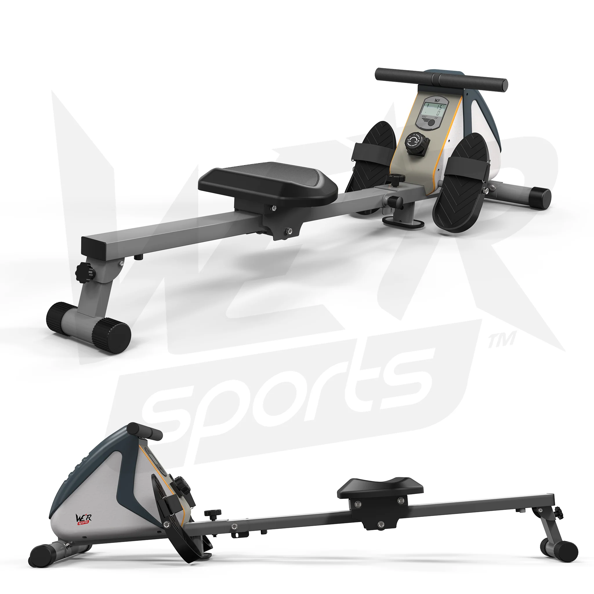 RevXtreme RowX 2 Magnetic Rowing Machine WHITE-SILVER