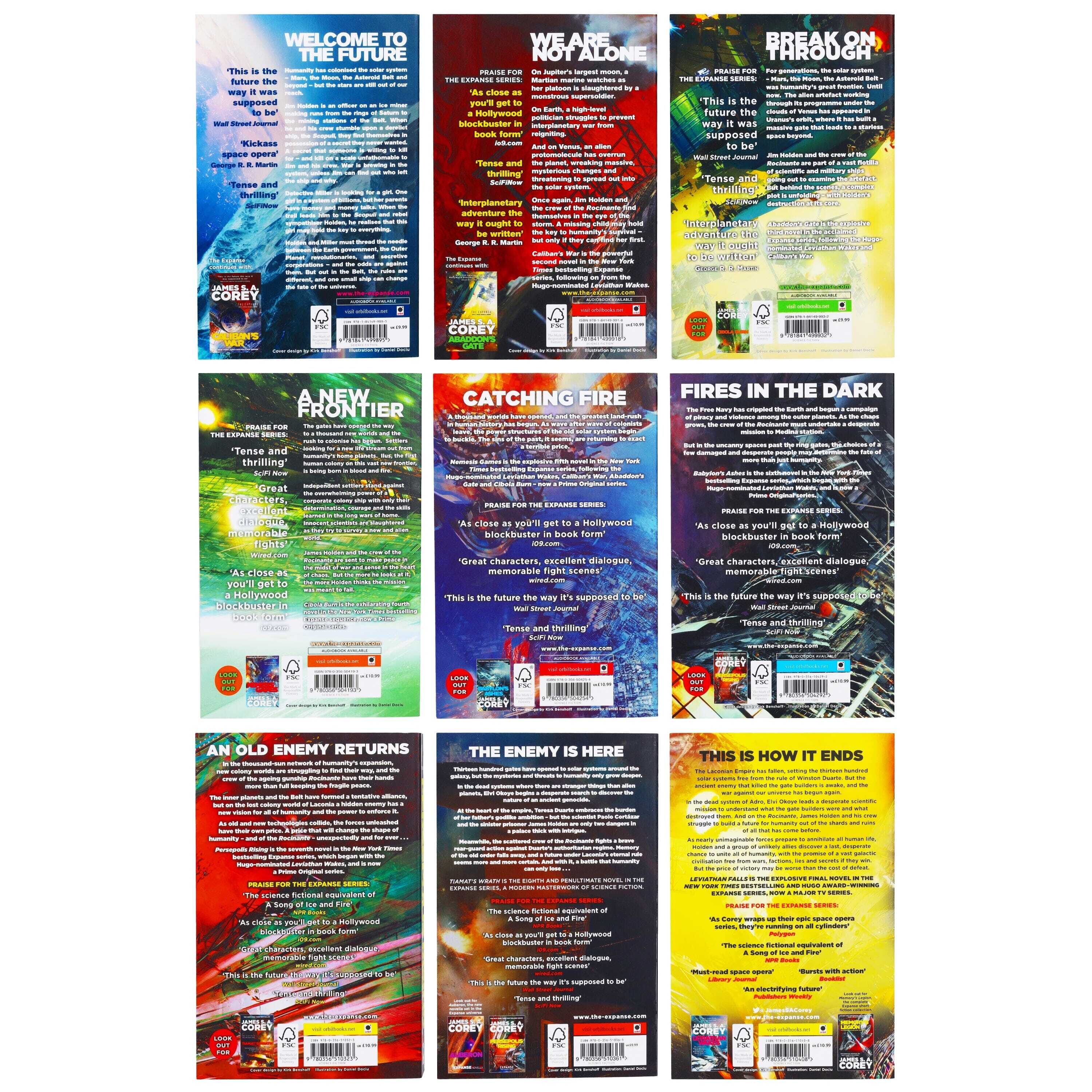 The Expanse Series 9 Books Collection Set by James S. A. Corey - Fiction - Paperback