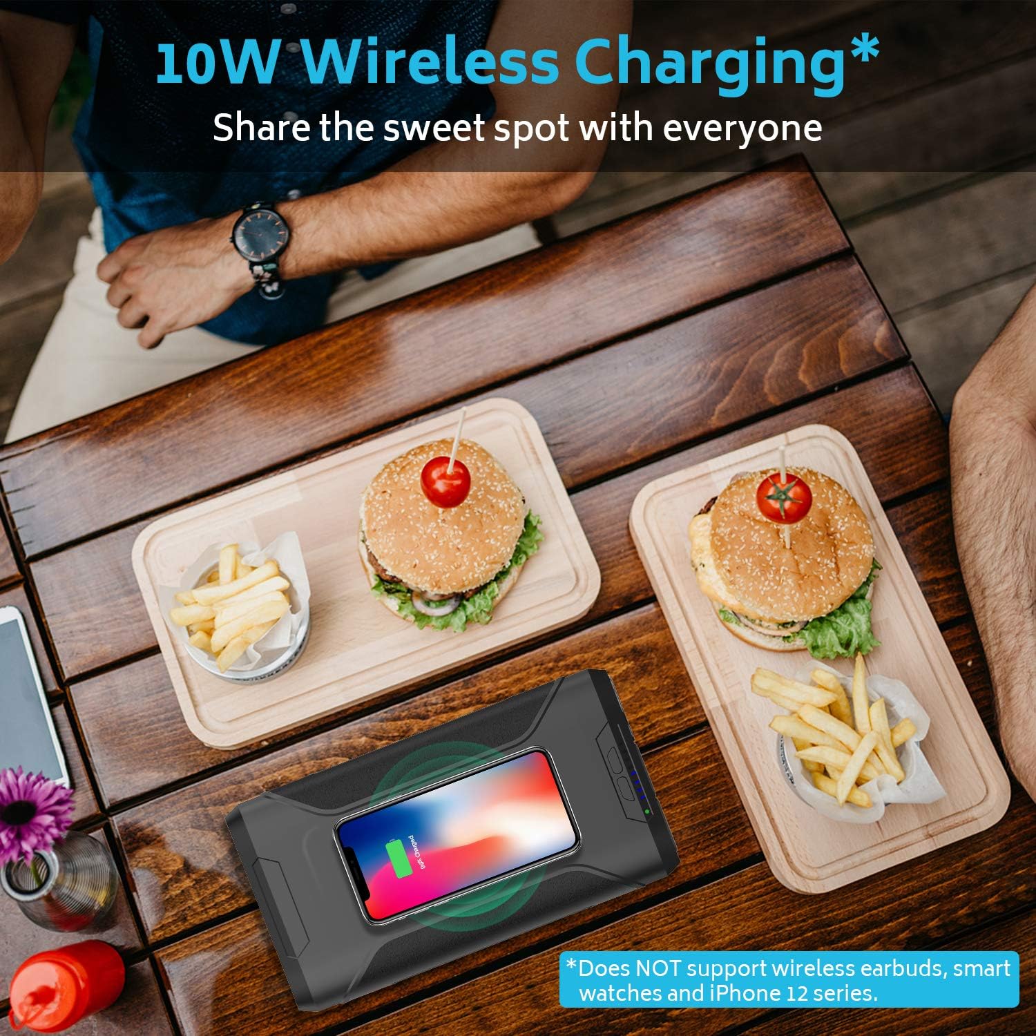 Renogy 72000mAh 266Wh 12v Power Bank with 60W PD, CPAP Battery for Camping, High Capacity Large Camping Power Bank with USB-C DC Wireless Charging & Flashlight, CPAP Battery Backup Power Supply