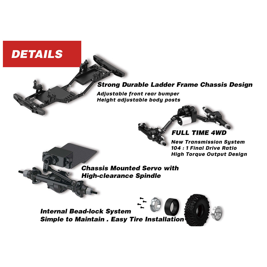 RC Car Hobby Plus CR-18 KRATOS 1/18 Scale Crawler Mini RC Off-road Vehicle