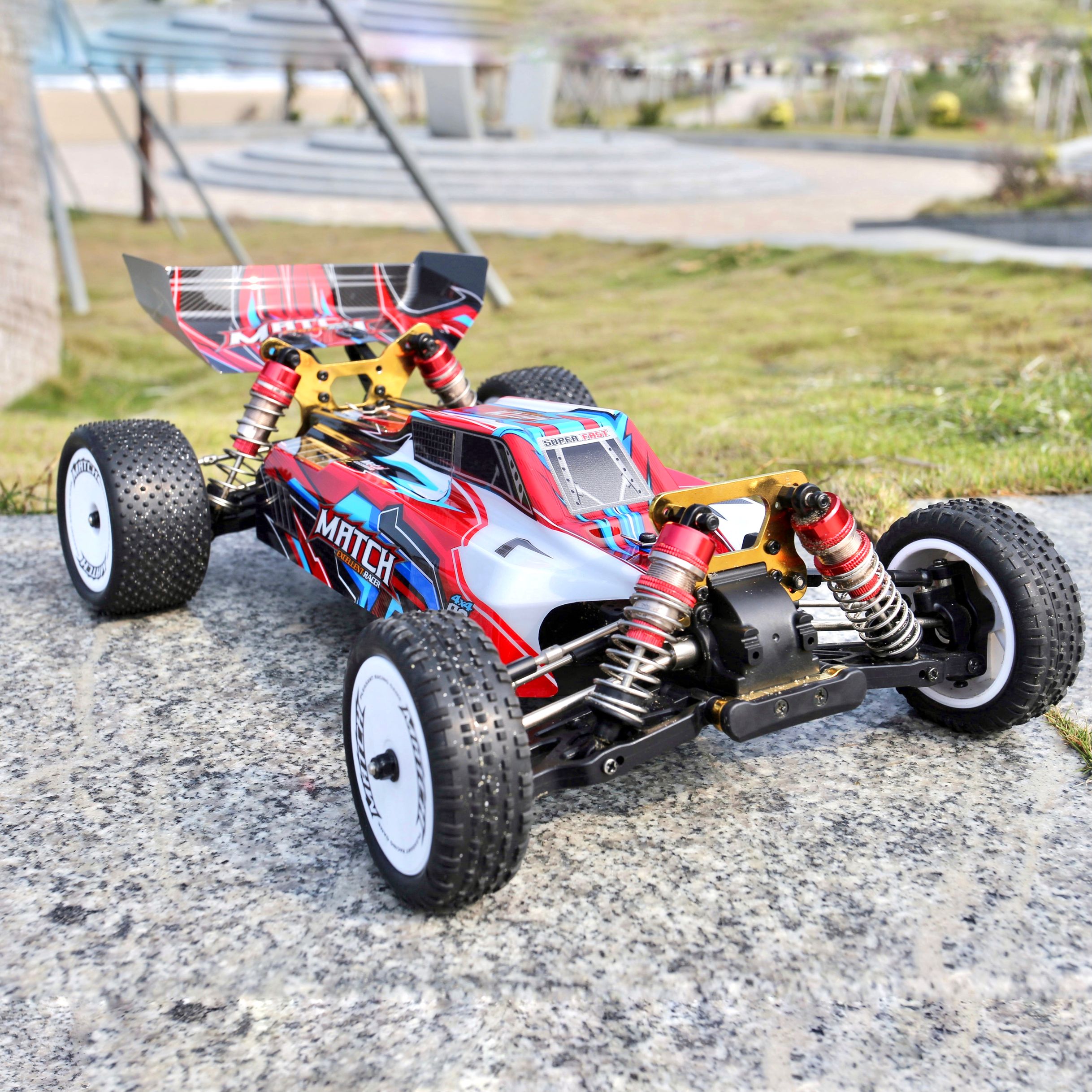 WLtoys 104001 1/10 45KM/H 2.4G Racing RC Car High Speed 4WD Electric Off-Road Drift Car - Red