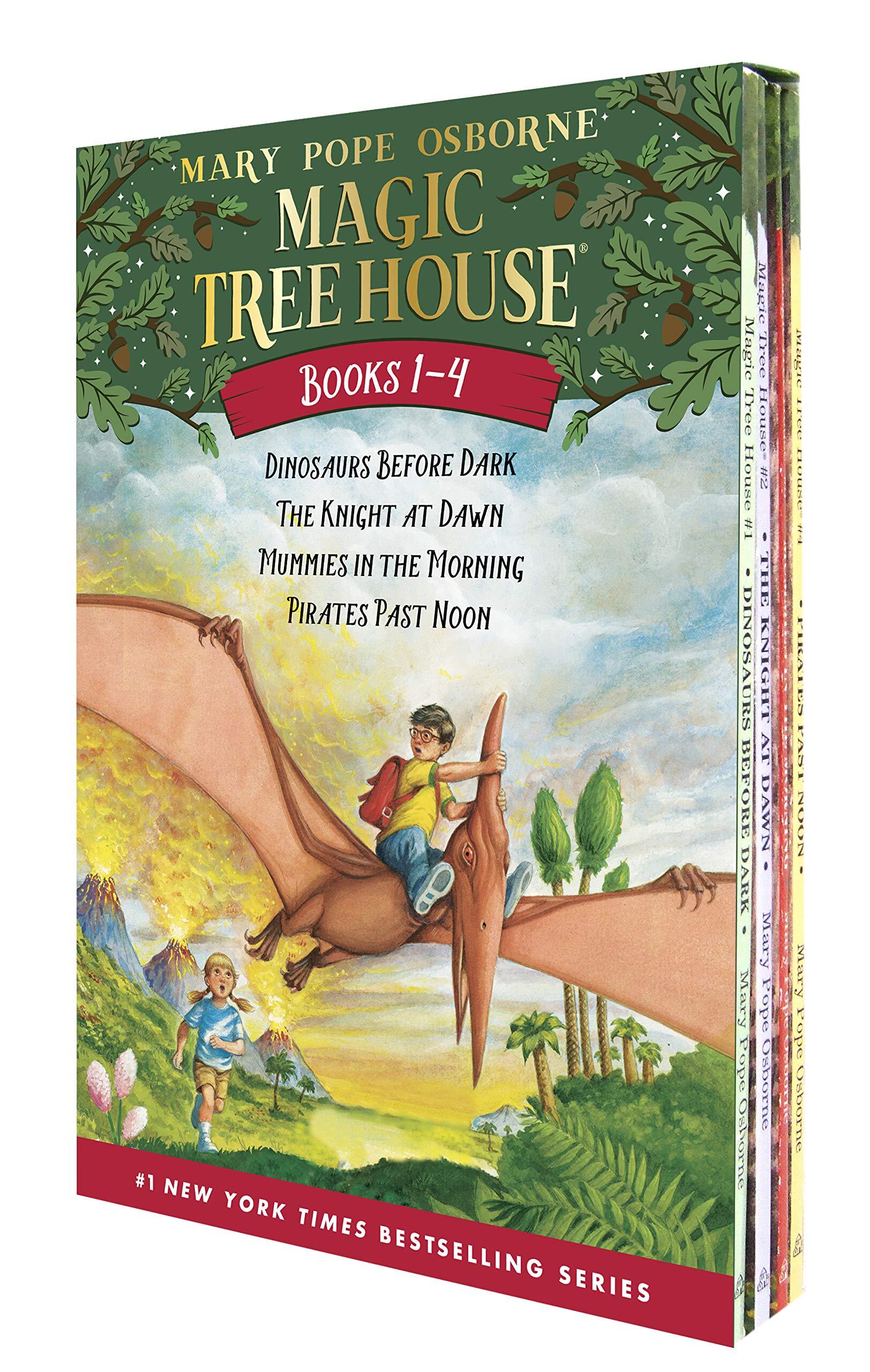 Magic Tree House Boxed Set, Books 1-4: Dinosaurs Before Dark, The Knight at Dawn, Mummies in the Morning, and Pirates Past Noon Paperback