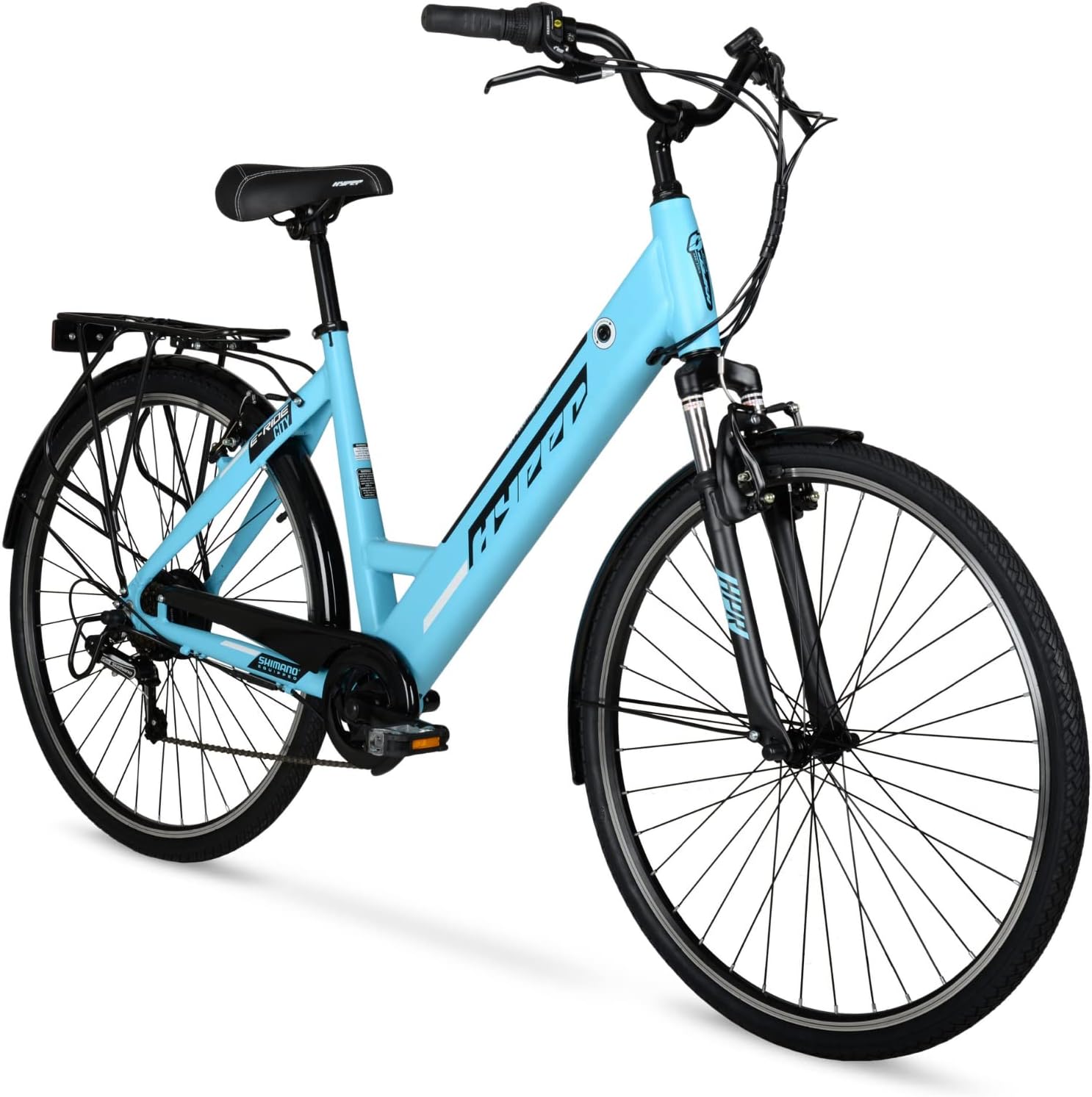 Hyper E-Ride Electric Bike, 36 Volt Battery, 700C Wheels, Blue
