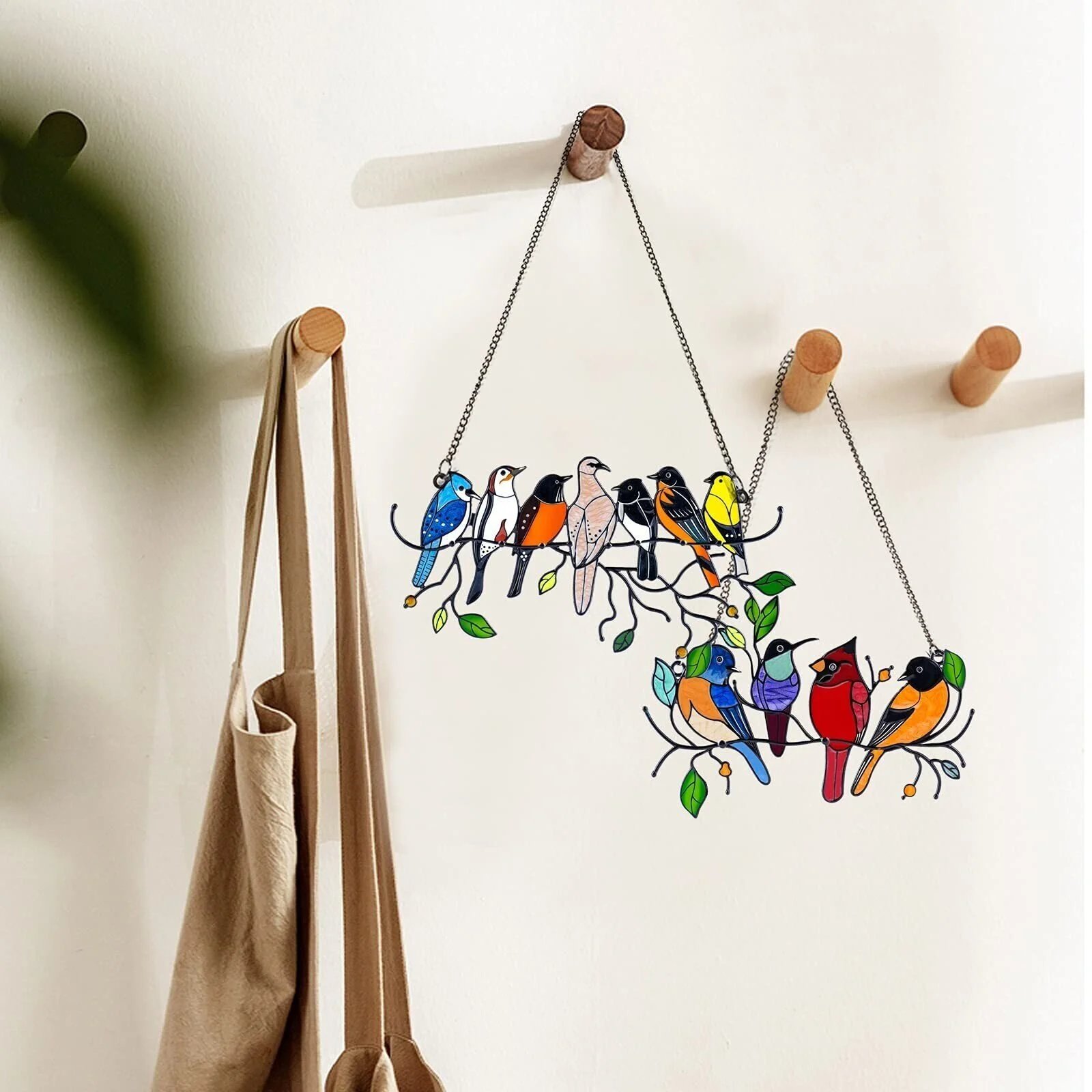 🐦🔥 Last Day 70% OFF-Birds Stained  Window  Panel Hangings🎁