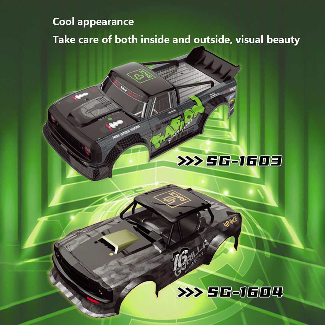 RC Car 1/16 50KM/H 4CH 4WD 2.4G Full Scale Brushless High-speed Racing Car Drifting RC Car with Front Lights - RTR Brushless Version (Grey Golden)