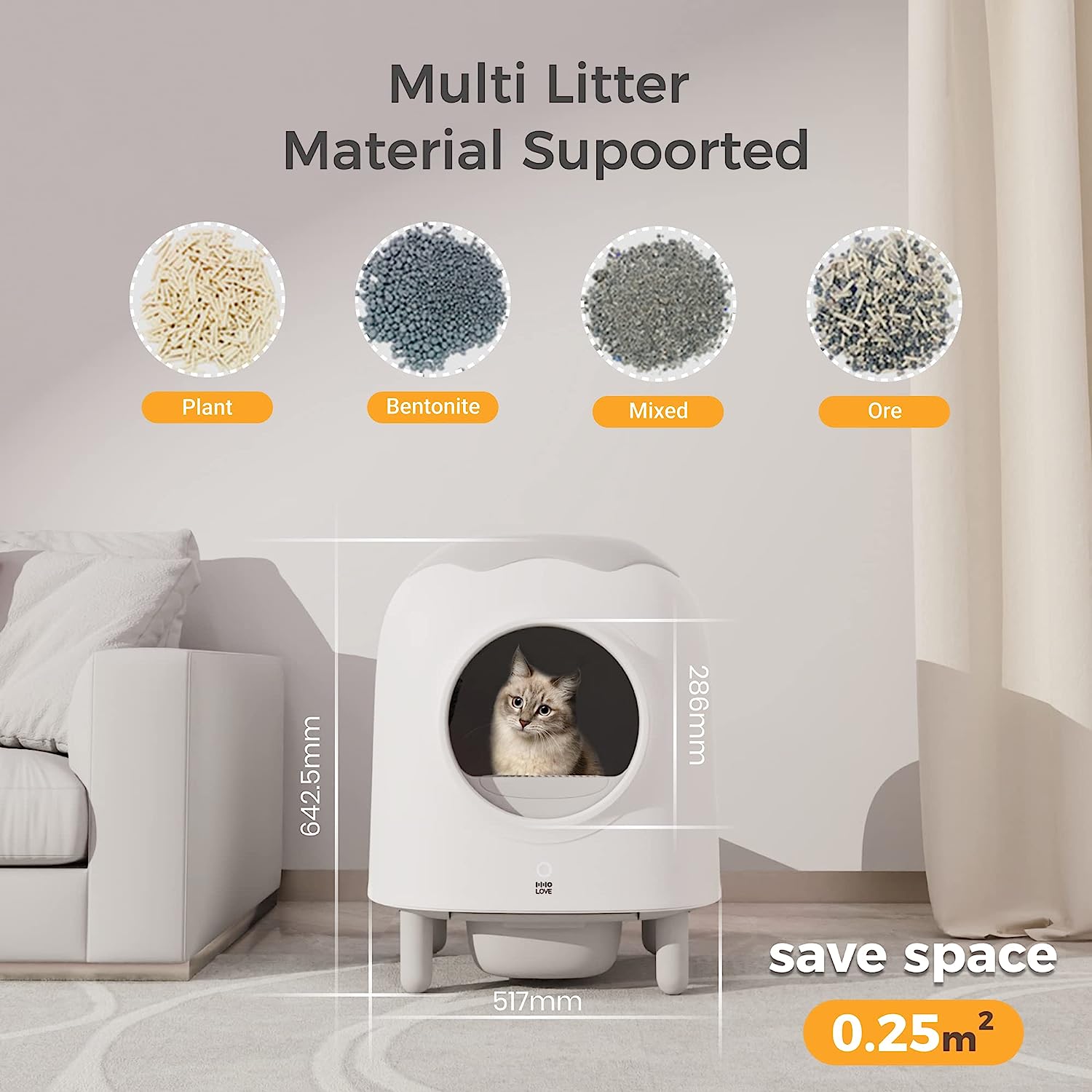 Self Cleaning Cat Litter Box, ABRCT Extra Large Automatic Smart Cat Litter Cleaning Robot Box for Multiple Cats with APP Remote Control, Intelligent Radar Safety Protection,Alerts, No More Scooping