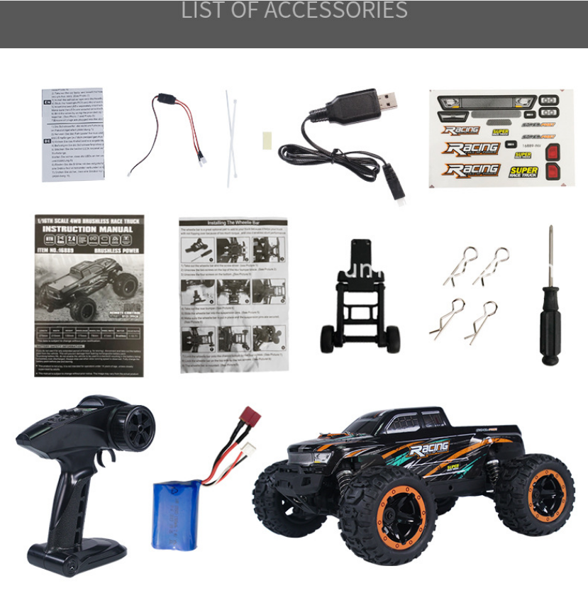 HAIBOXING 16889A 1:16 45KM/H 4WD High Speed Electric Vehicle 2.4 GHz All-Terrain RC Car Brushless Waterproof Off-Road Truck (RTR)