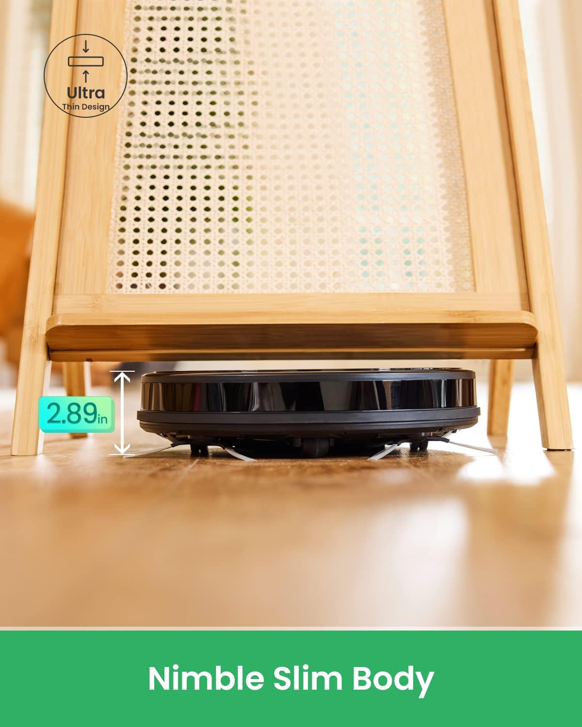 Vactidy T6 Robot Vacuum, Slim, Quiet, Automatic Self-Charging Robotic Vacuum Cleaner, Daily Schedule Cleaning, 2.4GHz WiFi/App/Alexa/Siri Control, Good for Pet Hair, Hard Floor and Low Pile Carpet