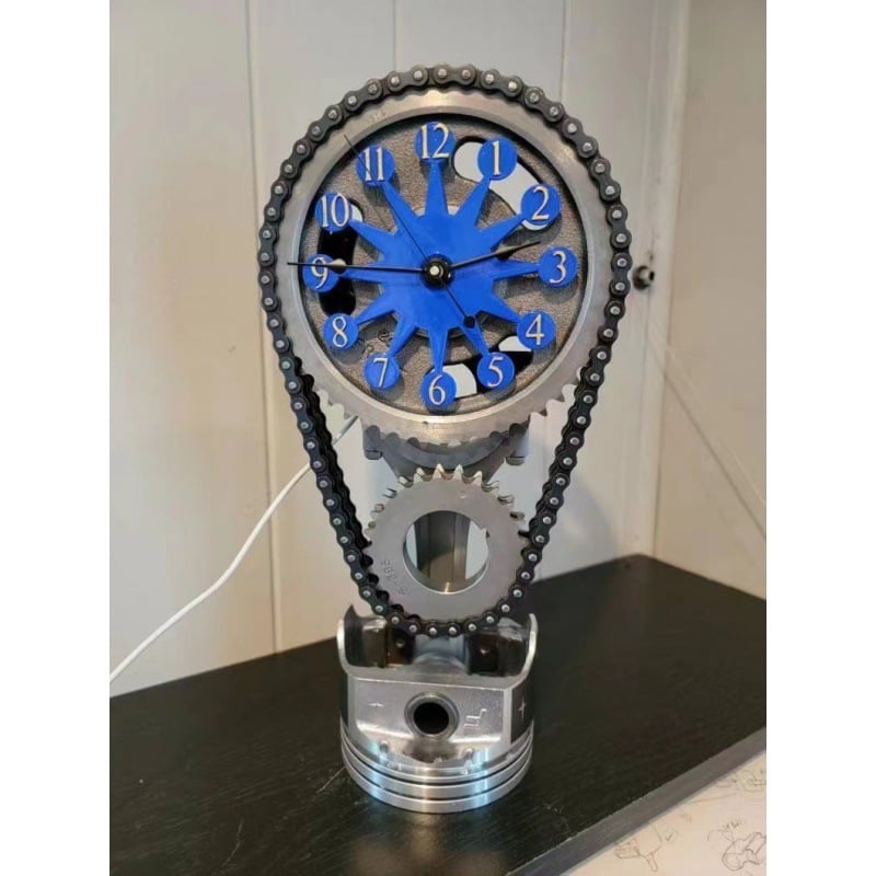 🔥Hot Sale Now🔥 CHEVY SMALL BLOCK TIMING CHAIN CLOCK, MOTORIZED, ROTATING.