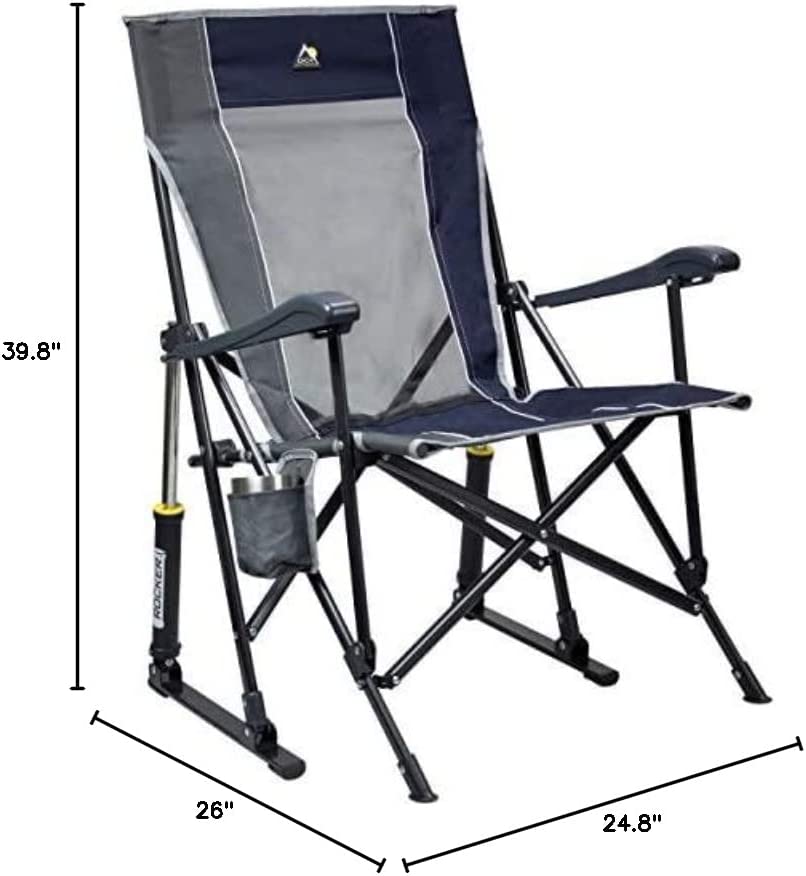 Outdoor Freestyle Rocker Portable Rocking Chair & Outdoor Camping Chair, ergonomic Nylon, Indigo Blue