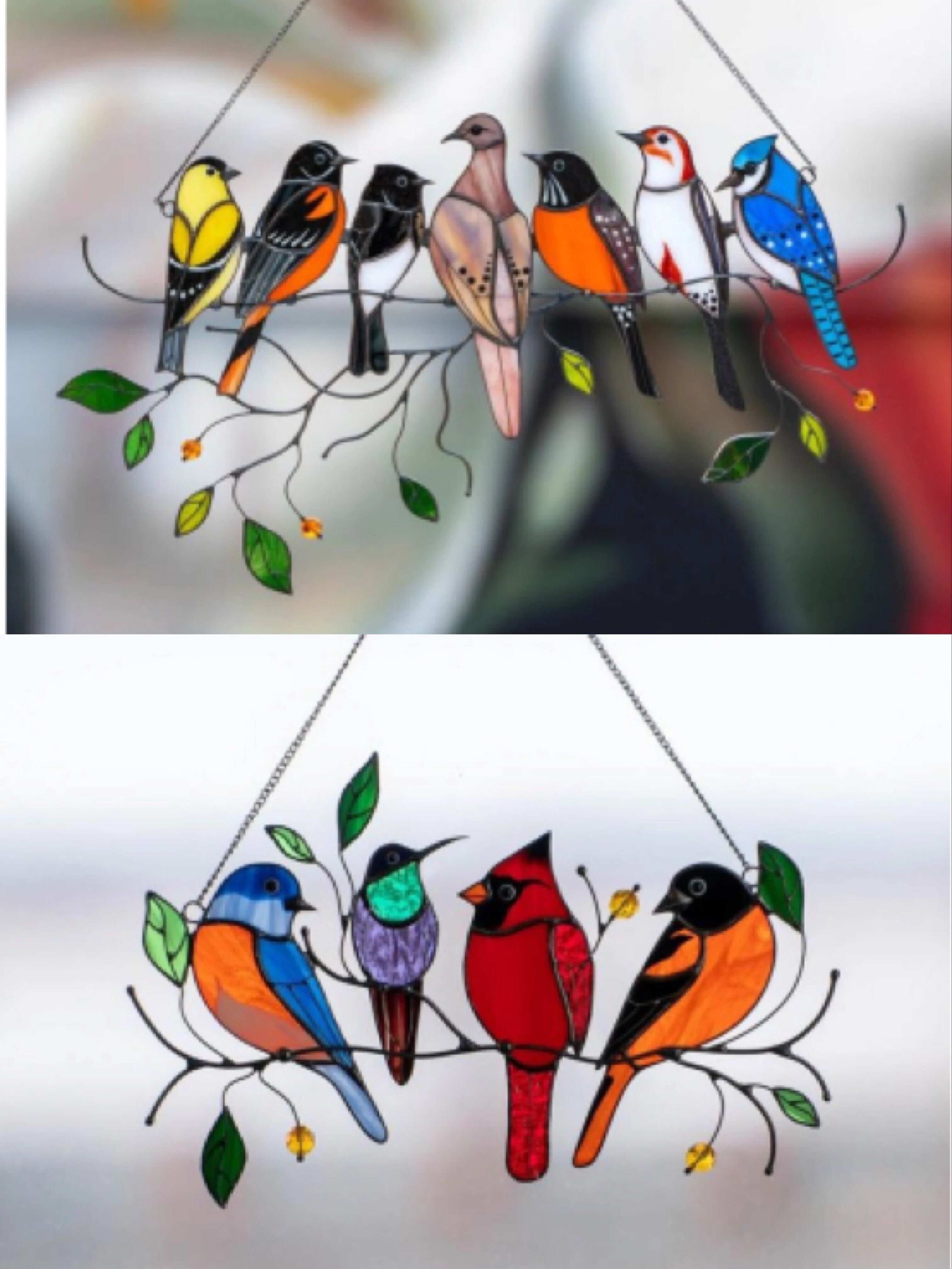🐦🔥 Last Day 70% OFF-Birds Stained  Window  Panel Hangings🎁