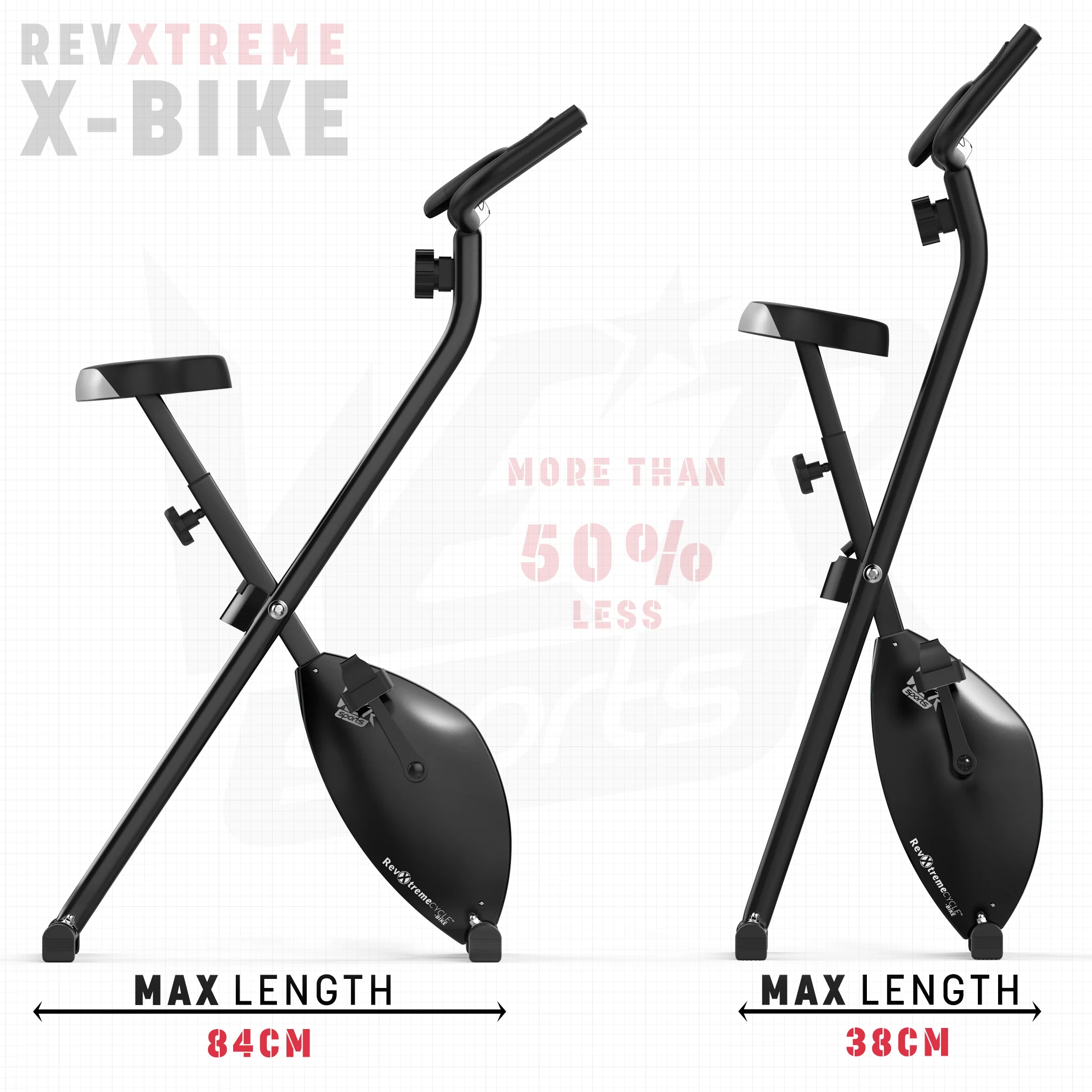 RevXtreme X-Bike Folding Magnetic Exercise Bike Indoor Cycle
