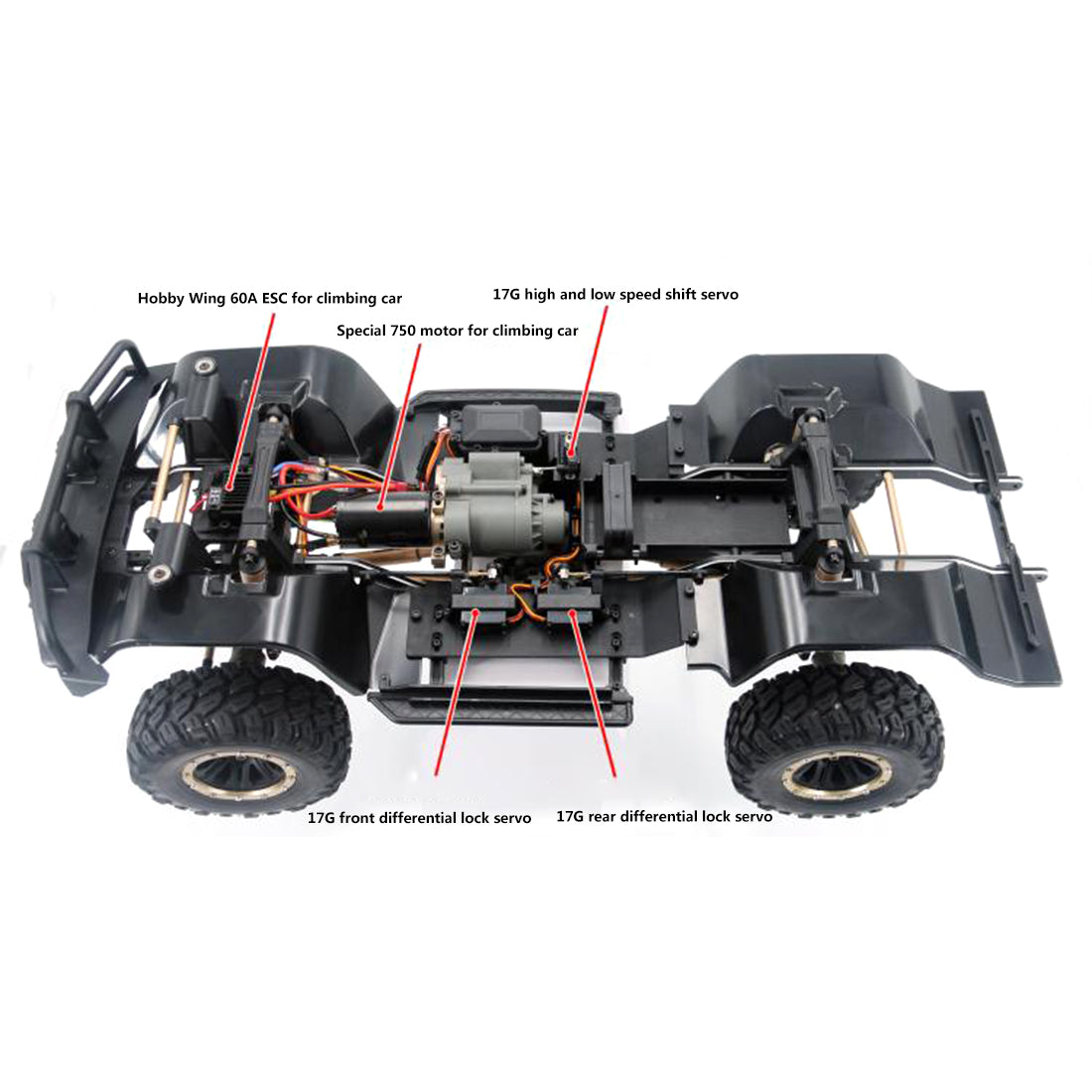 YK 4101PRO 1/10 2.4G 6CH 4WD Off-road Vehicle RC Crawler Car Remote Control Pickup Truck Toy