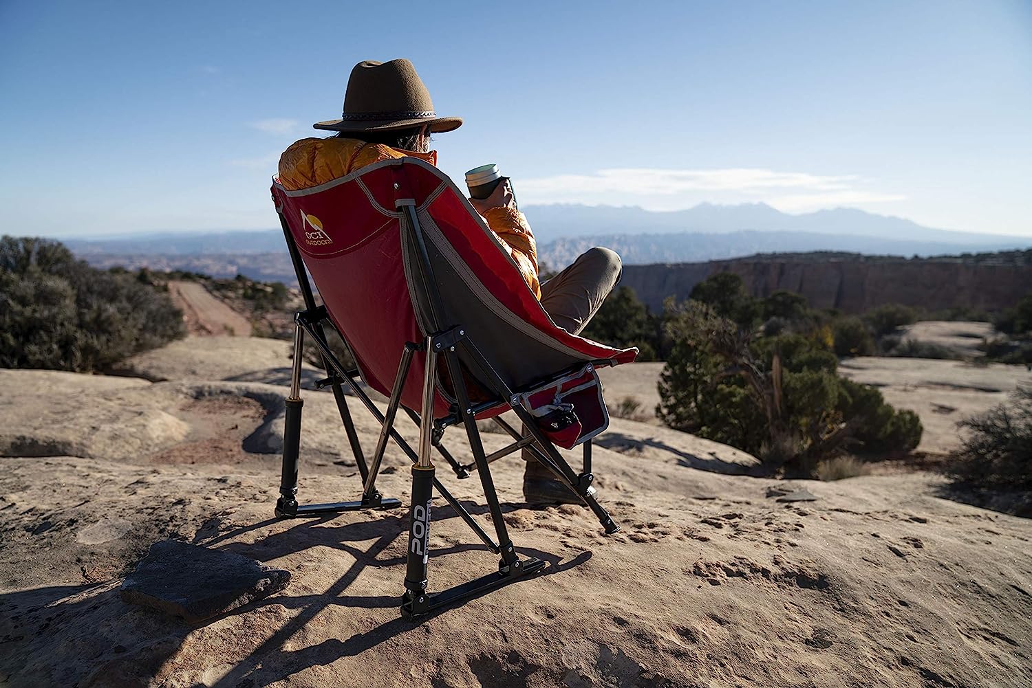Outdoor Freestyle Rocker Portable Rocking Chair & Outdoor Camping Chair, ergonomic Nylon, Indigo Blue