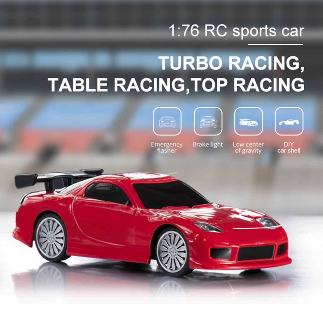 TURBO RACING 2.4Ghz 1:76 Full Scale Mini Electric Sports Car Desktop Mini RC Car - RTR