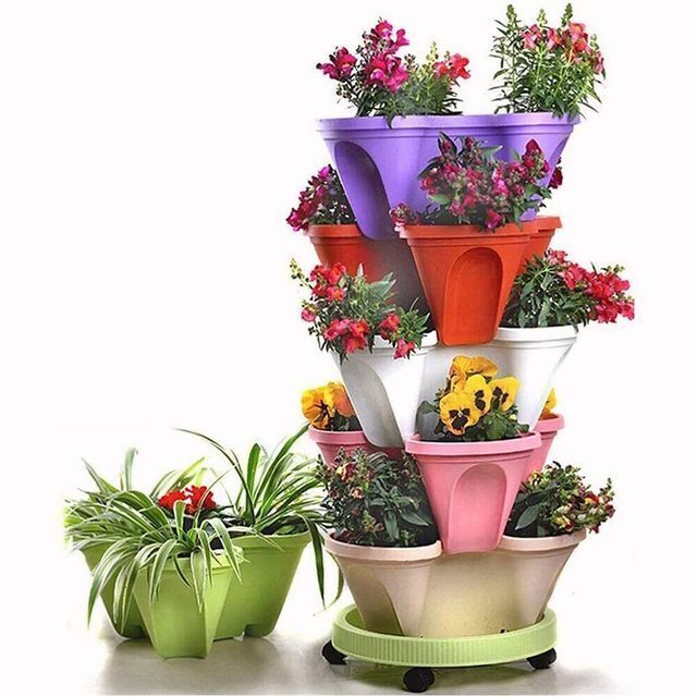 🌼Plant Festival Special 50% OFF-Stand Stacking Planters Strawberry Planting Pots