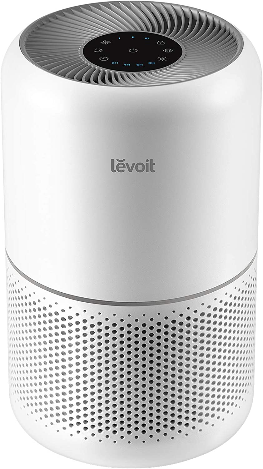 LEVOIT Air Purifier for Home Allergies Pets Hair in Bedroom, HEPA Filter, Covers Up to 1095 Sq.Foot Powered by 33W High Torque Motor, Remove Dust Smoke Pollutants, 0.3 Microns, Core 300, White