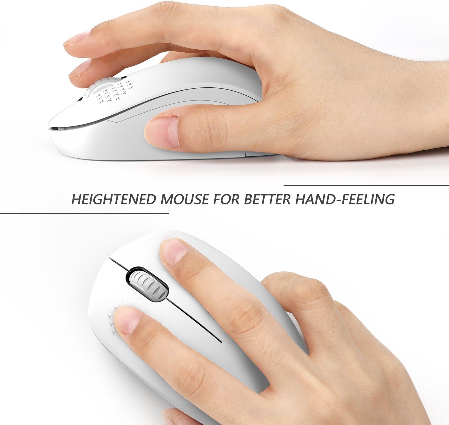 seenda Wireless Mouse, 2.4G Noiseless Mouse with USB Receiver - Portable Computer Mice for PC, Tablet, Laptop with Windows System - Mint Green