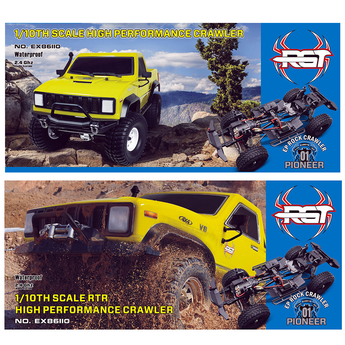 RGT EX86110 1:10 RC Off-road 2.4G 4WD All Terrain Electric RC Car Crawler Vehicle RTR
