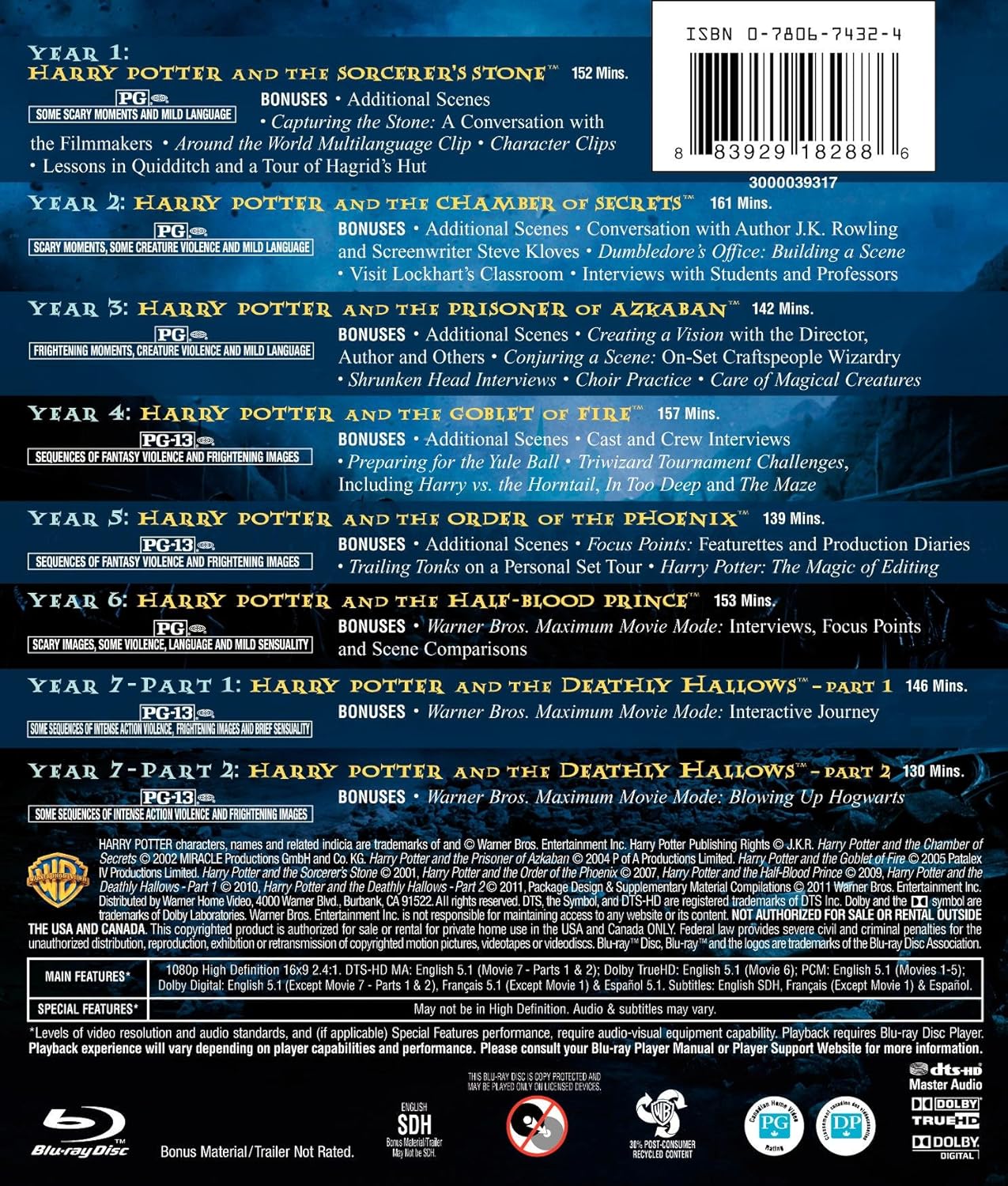 Harry Potter: Complete 8-Film Collection