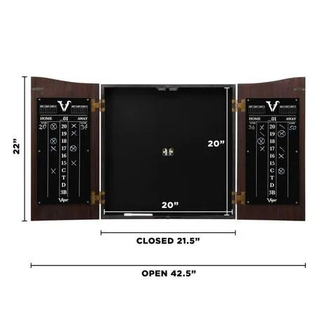 Viper Vault Dartboard Cabinet with Shot King Sisal Dartboard
