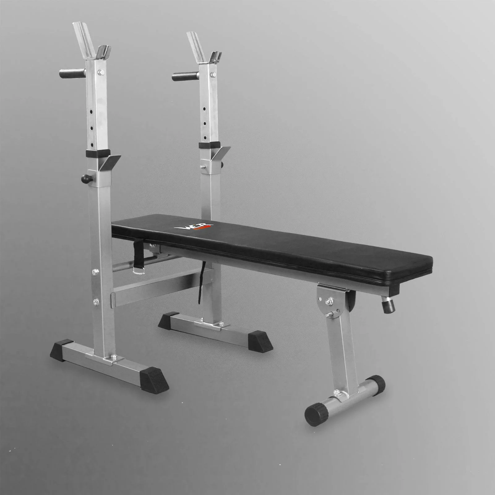 XBench 3 Flat Weight Bench With Rack SILVER-BLACK