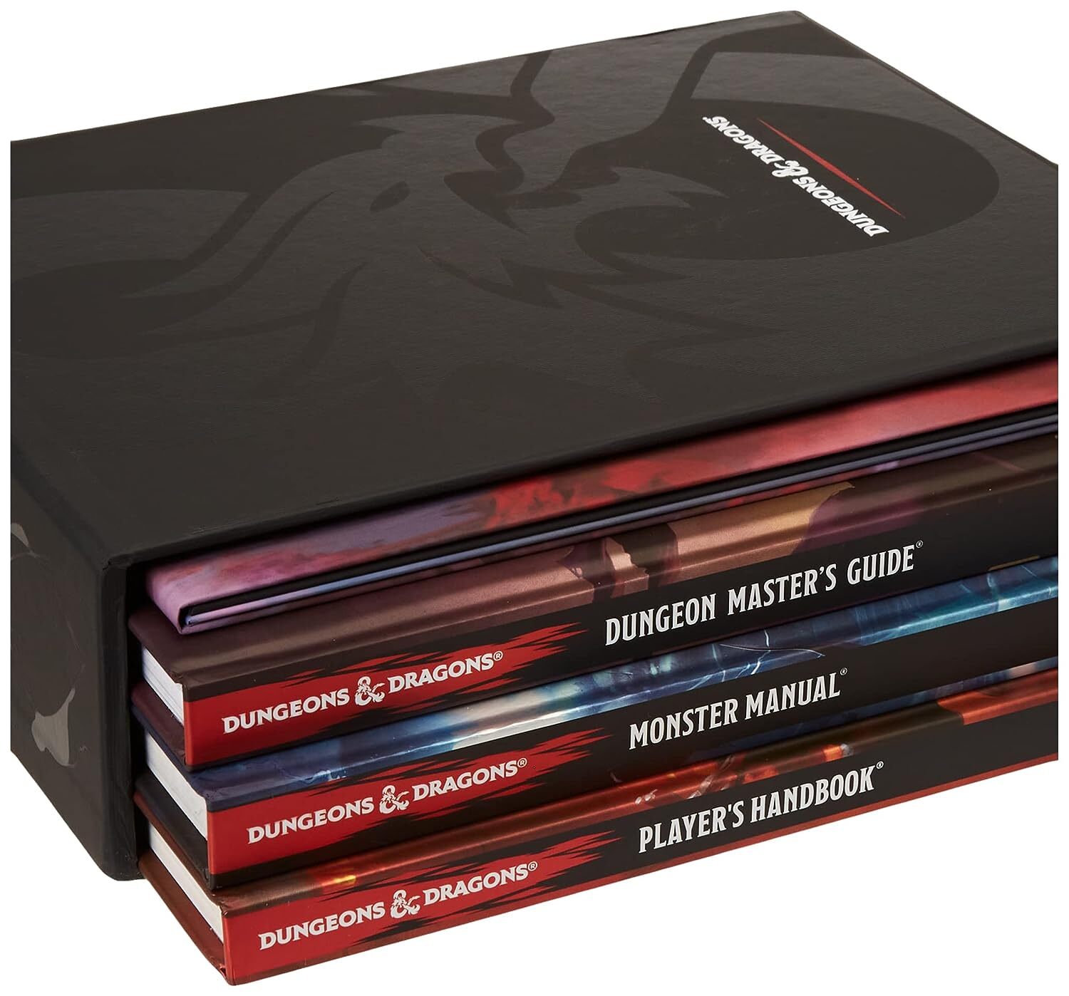 Dungeons & Dragons Core Rulebooks Gift Set (Special Foil Covers Edition with Slipcase, Player's Handbook, Dungeon Master's Guide, Monster Manual, DM Screen) Hardcover