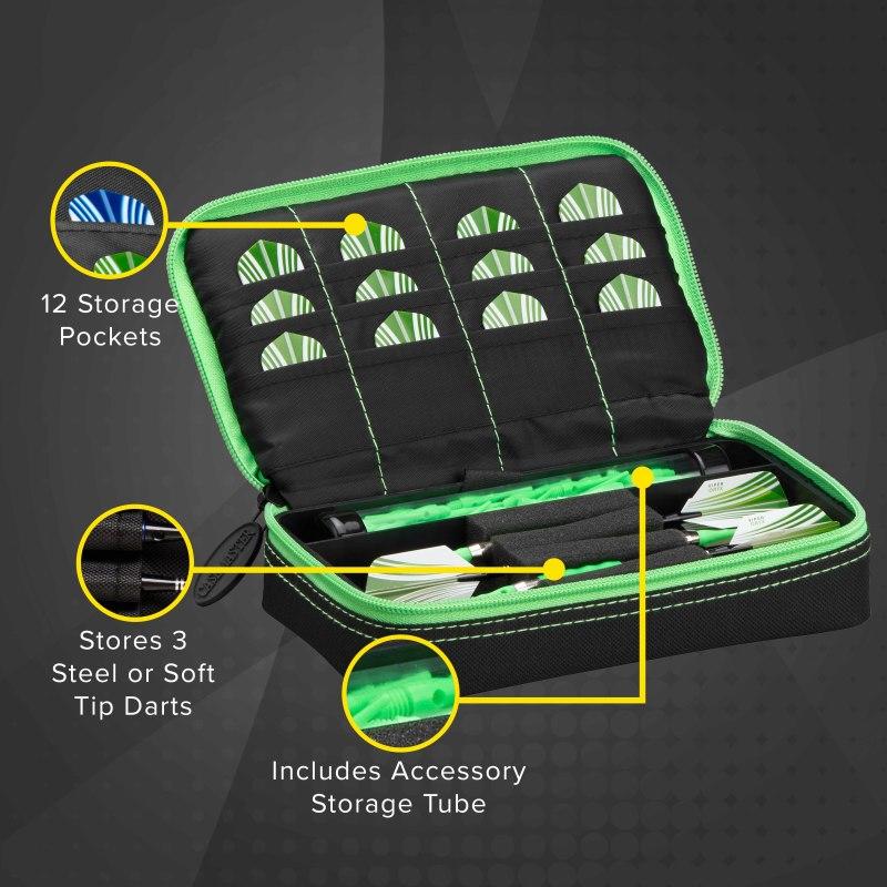 Casemaster Plazma Dart Case Black with Green Trim