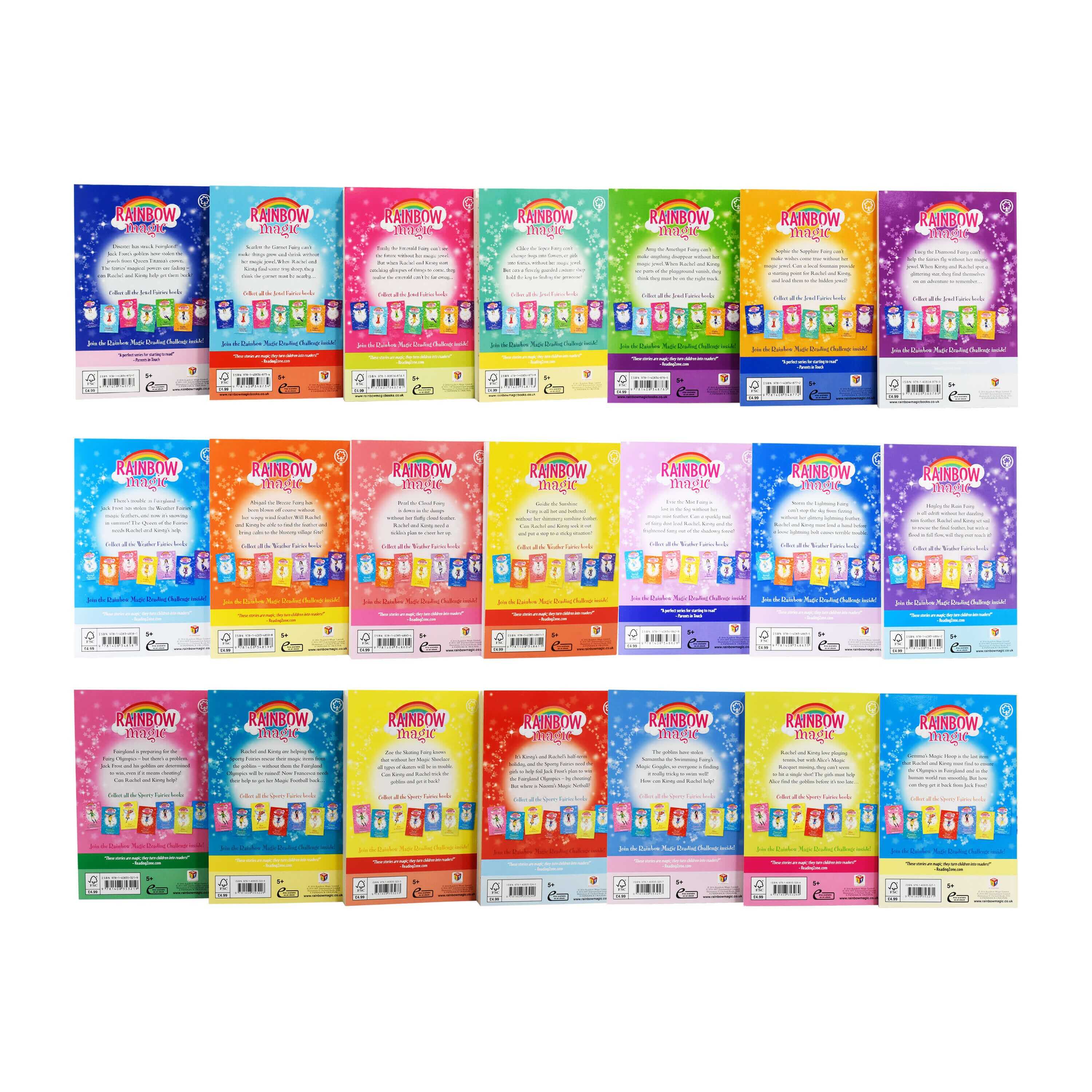 Rainbow Magic The Magical Adventure Collection 21 Books Set Including 3 Series by Daisy Meadows - Ages 6+ - Paperback