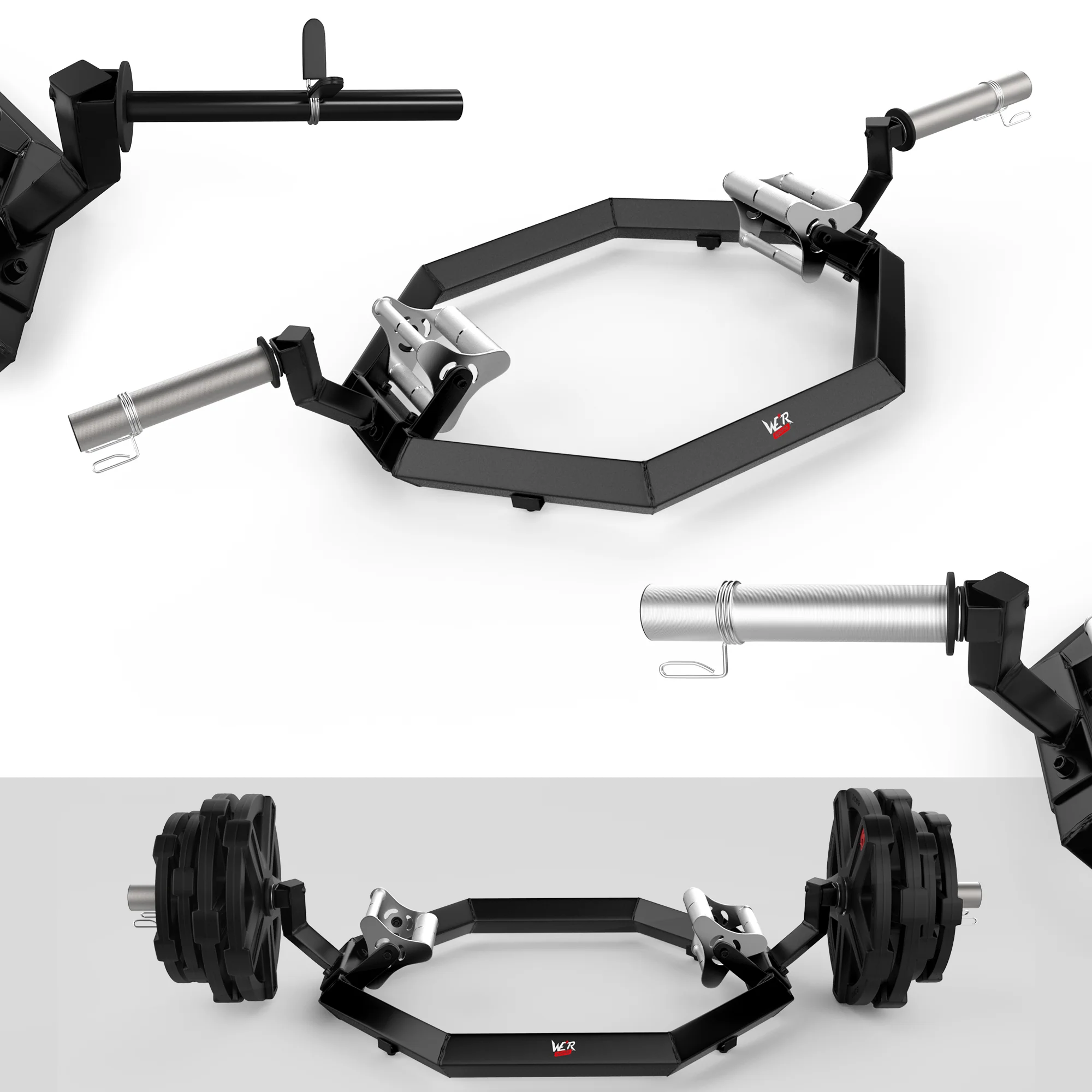 FlexBar Commercial Multi Grip Super Hex Trap Bar Dead Lift & Shrug Bar