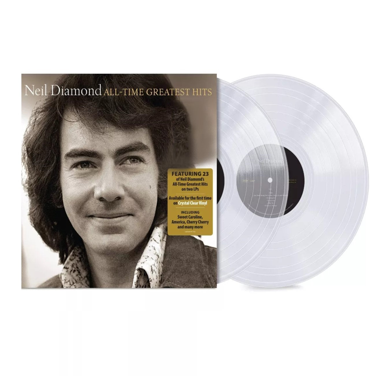 Neil Diamond - All Time Greatest Hits Exclusive 2LP Crystal Clear Vinyl Album Limited Edition