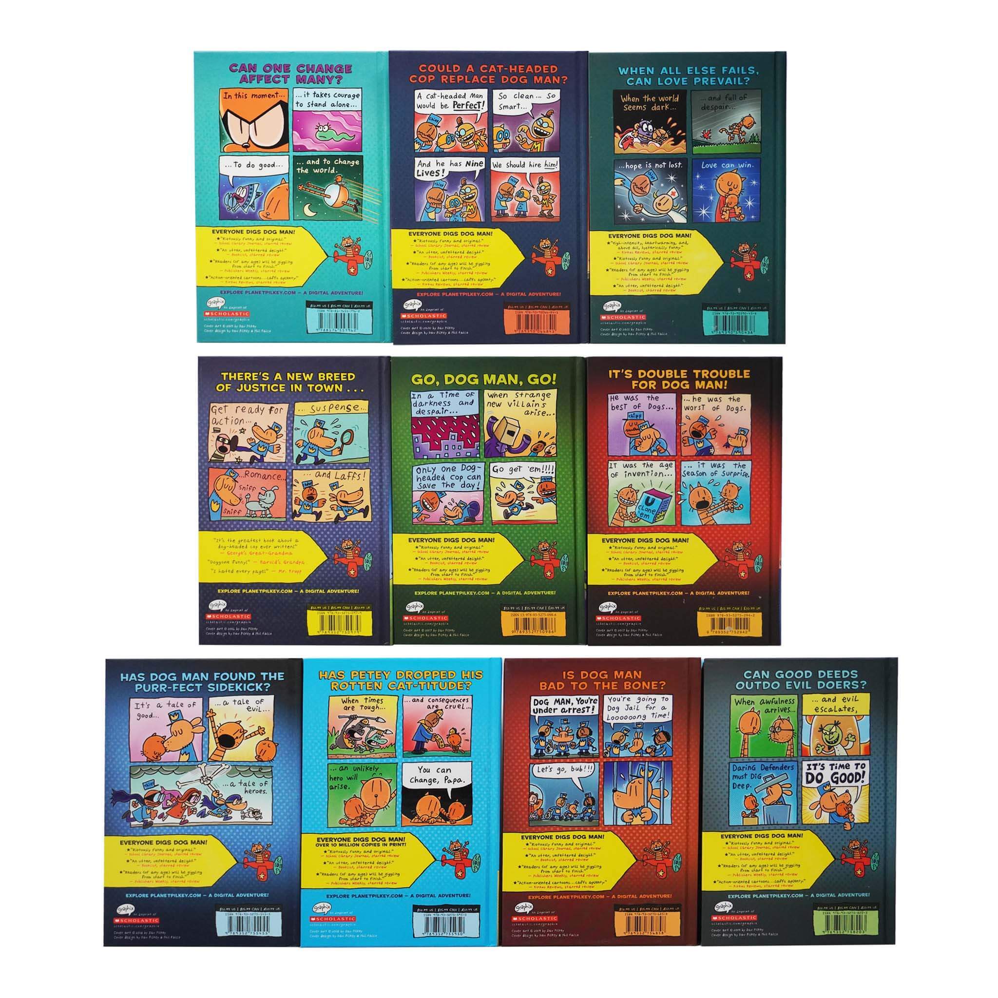 Dog Man 1-10: The Supa Buddies Mega Collection by Dav Pilkey 10 Books Box Set - Ages 6-12 - Hardback