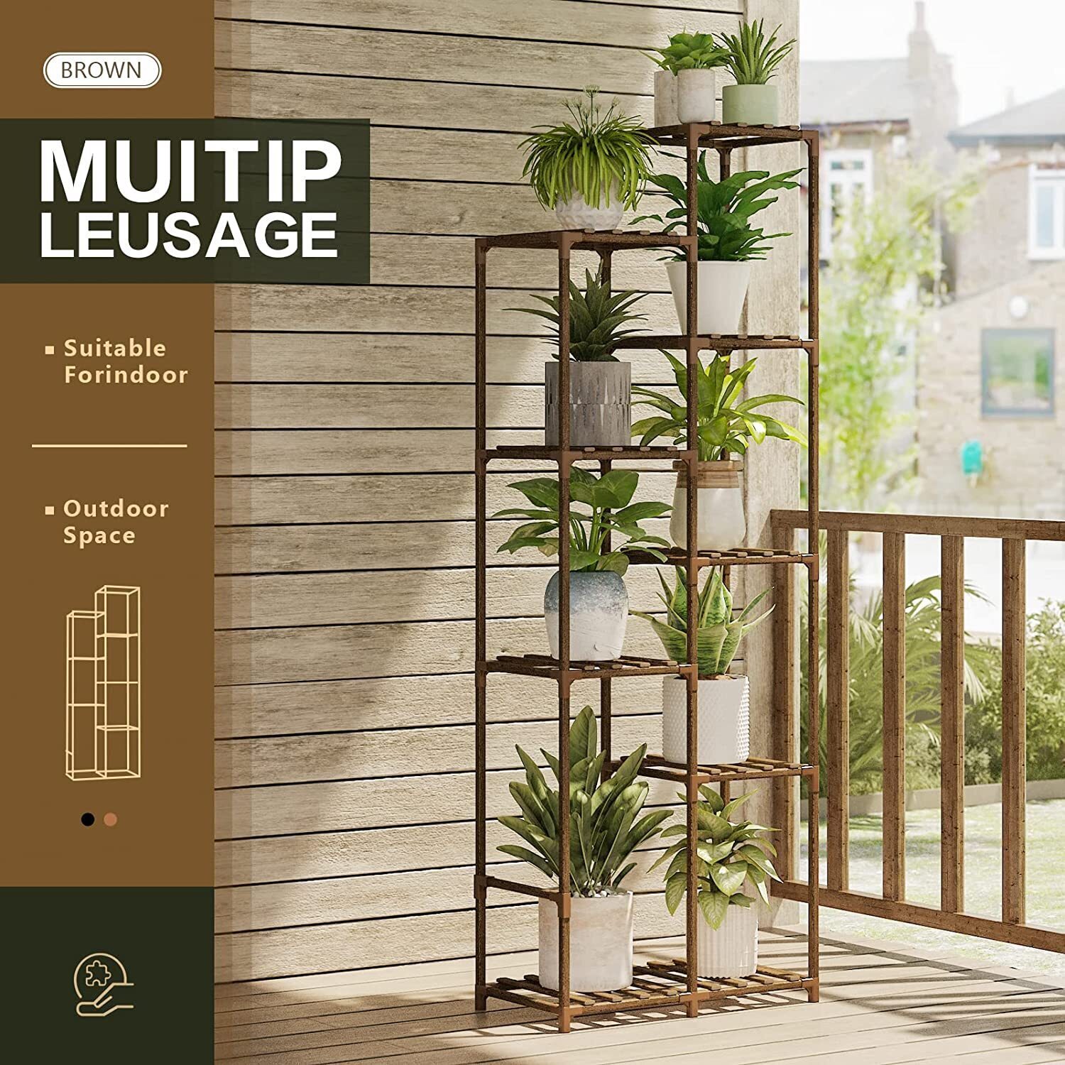 Plant stand indoor plant stand wooden outdoor multi-layer plant stand