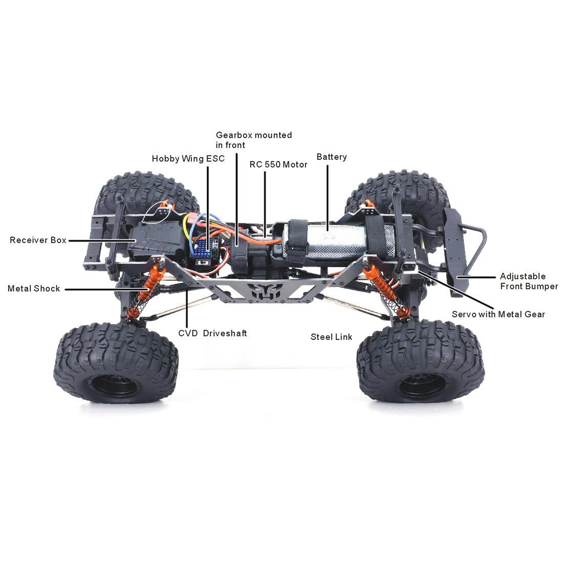 RGT 18100 TRAMPLE 1:10 2.4G 4WD RC Car Crawler Electric Off-road Vehicle All Terrain RC Model Car - RTR