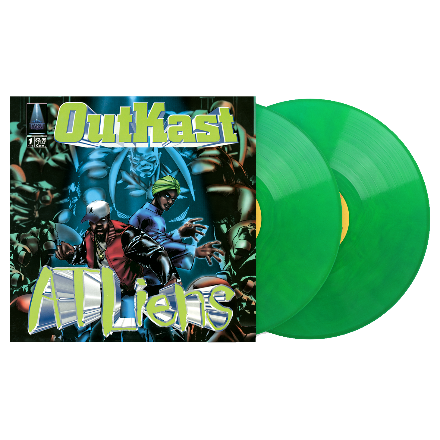 OutKast -  ATLiens Exclusive Neon Green & Blue Galaxy 2x LP Vinyl Club Edition